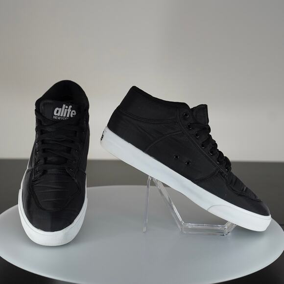 Alife Everybody Mid Nylon Black/White - Men's Size 12 - Picture 5 of 9